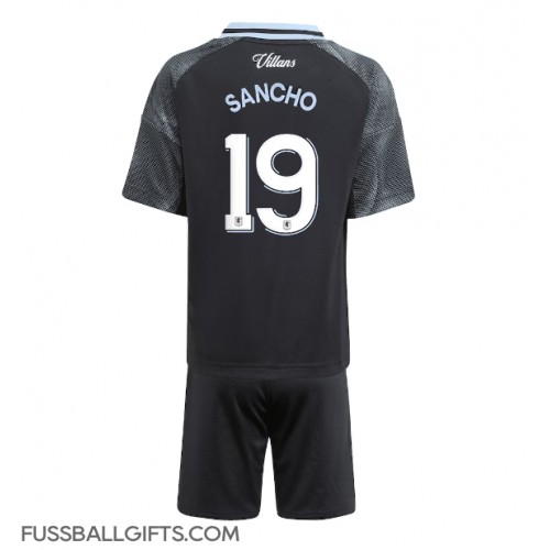 Aston Villa Jadon Sancho #19 Fußballbekleidung Auswärtstrikot Kinder 2025-26 Kurzarm (+ kurze hosen)